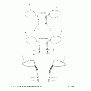 BODY, MIRRORS - N19TRAAA/TREAA ALL OPTIONS (200305)