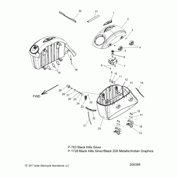 BODY, SADDLEBAG ASM. (WITH AUDIO) - N18TCEAA ALL OPTIONS (200356)