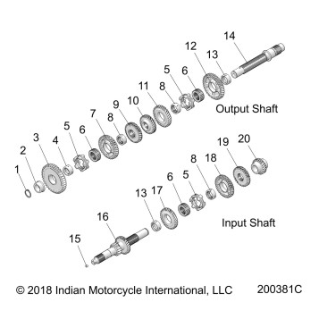 DRIVE TRAIN, INPUT/OUTPUT SHAFT ASM. - N20TCDBB ALL OPTIONS (200381C)