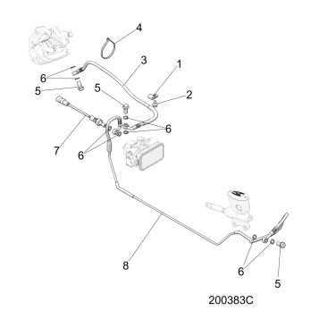 BRAKES, BRAKE LINE, REAR, ABS - N22TCABB ALL OPTIONS (200383C)