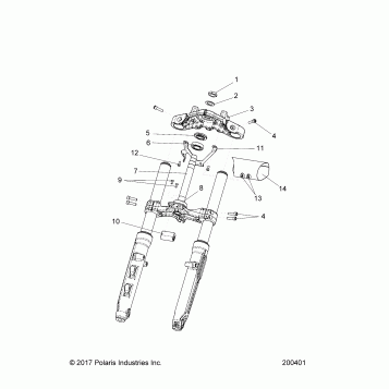 STEERING, UPPER AND LOWER CLAMPS - N20MTA00/MTB00/MTG00/MTH00 ALL OPTIONS (200401)