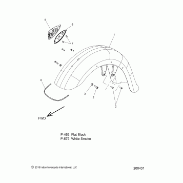BODY, FENDER W/HEADDRESS, FRONT - N19THDAA ALL OPTIONS (200431)