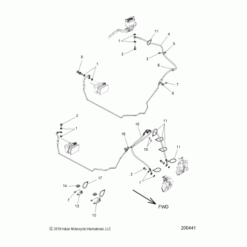 BRAKES, BRAKE LINE, FRONT, ABS - N19TFAAA ALL OPTIONS (200441)