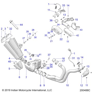 ENGINE, EXHAUST ASM - N19RTA22/RTS22/RTS25 (200488C)