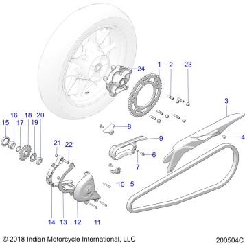 DRIVE TRAIN, SPROCKETS, GUARDS AND CHAIN - N20RTA22/RUA24 (200504C)