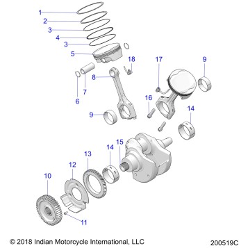 ENGINE, PISTON AND CRANKSHAFT ASM.  - N19RTA22/RTS22/RTS25 (200519C)