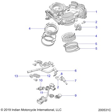 ENGINE, THROTTLE BODY AND FUEL RAIL - N20RTA22/RUA24 (200531C)