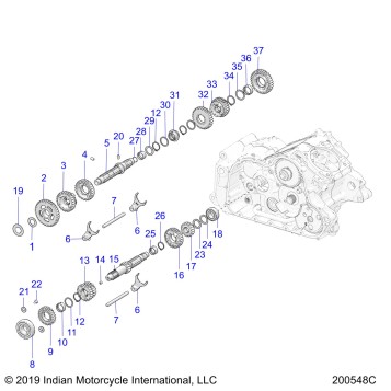 DRIVE TRAIN, INPUT AND OUTPUT SHAFTS - N22RZA22/RZS25/RTE25 (200548C)