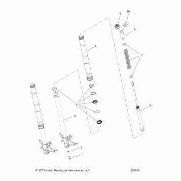 SUSPENSION, FRONT FORKS - N22RZA22/RZS25/RTE25 (200555)