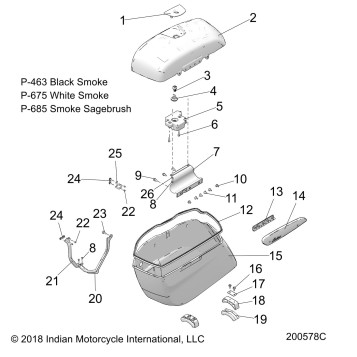 BODY, SADDLEBAG ASM. - N20TJDBB ALL OPTIONS (200578C)