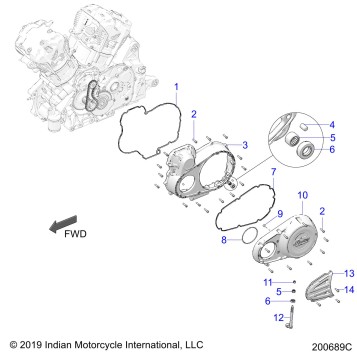 ENGINE, PRIMARY COVER ASM. - N22LCBRR ALL OPTIONS (200689C)