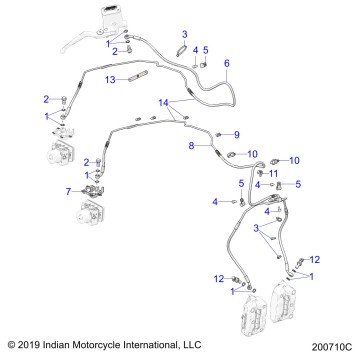 BRAKES, BRAKE LINE, FRONT, ABS - N20LCDRR ALL OPTIONS (200710C)