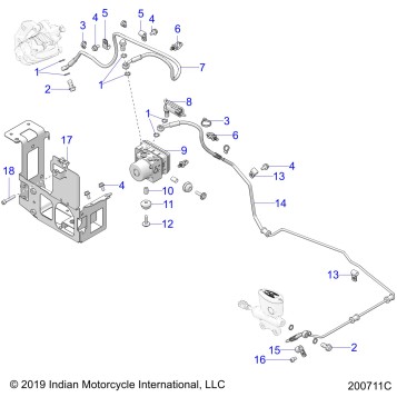 BRAKES, BRAKE LINE, REAR, AND ABS MODULE ASM. - N22LCBRR ALL OPTIONS (200711C)