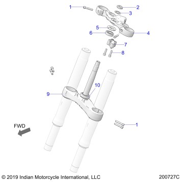STEERING, UPPER AND LOWER CLAMPS - N22LCBRR ALL OPTIONS (200727C)