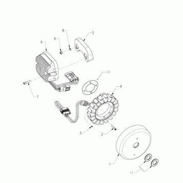ENGINE, ALTERNATOR and REGULATOR - N121C/V/D ALL OPTIONS (INDIANALTERNATOR12CC)