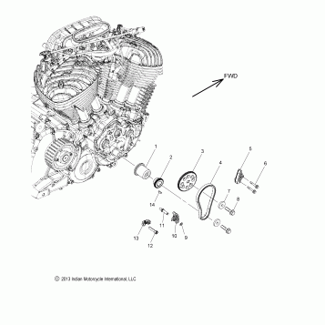 ENGINE, CAM CHAIN and SPROCKETS - N20TCDBB ALL OPTIONS (49INDIANCAM141)