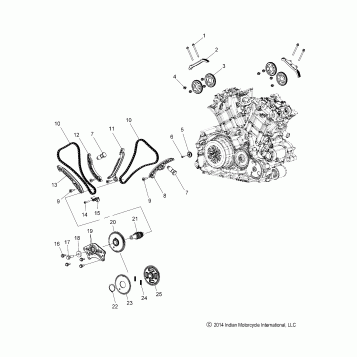 ENGINE, CAM CHAIN and SPROCKETS - N15MSA00AA/AB/AC/AE (49INDIANCAM15SCOUT)