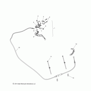 CONTROLS, CLUTCH LEVER ASM. and CABLE - N15MSA00AA/AB/AC/AE (49INDIANCONTROLS15SCOUT)