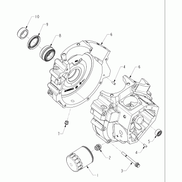 ENGINE, CRANKCASE and OIL FILTER - N121C/V/D ALL OPTIONS (INDIANCRANKCASE12CC)