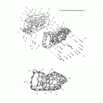 ENGINE, CRANKCASE - N14CCC/CCV/TCA ALL OPTIONS (49INDIANCRANKCASE14)
