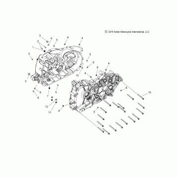 ENGINE, CRANKCASE - N15TCAAA/TRAAA ALL OPTIONS (49INDIANCRANKCASE15)