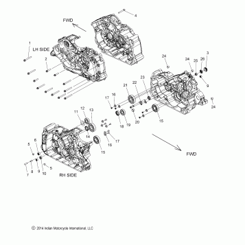 ENGINE, CRANKCASE ASM. - N20MTA11/MTB11 ALL OPTIONS (49INDIANCRANKCASE15SCOUT)