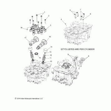 ENGINE, CYLINDER HEAD ASM. - N20MTA11/MTB11 ALL OPTIONS (49INDIANCYLHEAD15SCOUT)