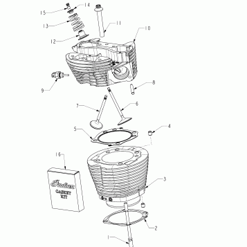 ENGINE, CYLINDERS, HEADS and VALVES - N121C/V/D ALL OPTIONS (INDIANCYLINDER12CC)