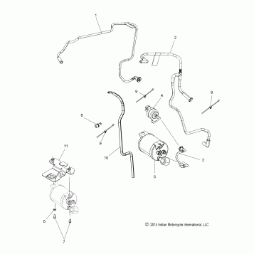 FUEL SYSTEM, EVAP SYSTEM, CALIFORNIA ONLY - N15MSA00AA/AB/AC/AE (49INDIANEVAP15SCOUT)