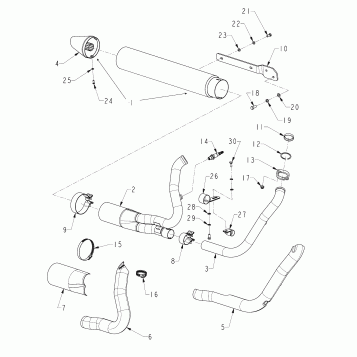 ENGINE, EXHAUST SYSTEM - N121C/V/D ALL OPTIONS (INDIANEXHAUST12CC)
