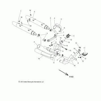 ENGINE, EXHAUST - N15TCAAA/TRAAA ALL OPTIONS (49INDIANEXHAUST14)
