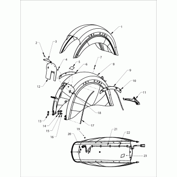 BODY, REAR FENDER ASSEMBLY - N121C/V/D ALL OPTIONS (INDIANFENDERRR12CC)