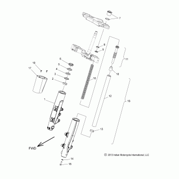 SUSPENSION, FRONT FORKS - N14CCC/CCV/TCA ALL OPTIONS (49INDIANFORK14)