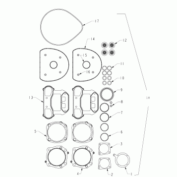 ENGINE, TOP ENGINE GASKET KIT - N121C/V/D ALL OPTIONS (INDIANGASTETKITENGTOP12CC)