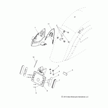 BODY, TAILLIGHT, LICENSE PLATE BRACKET - N15TCAAA/TRAAA ALL OPTIONS (49INDIANLICENSE14)