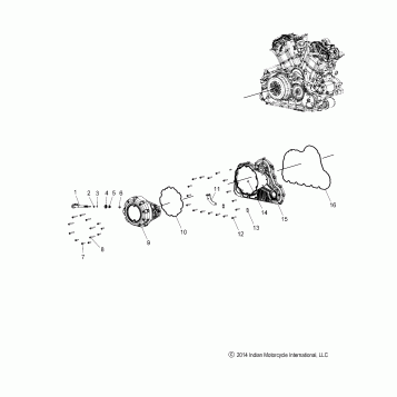 ENGINE, COVER ASM., PRIMARY and CLUTCH - N21MSA00/MSB00 ALL OPTIONS (49INDIANPRIMARYCVR15SCOUT)