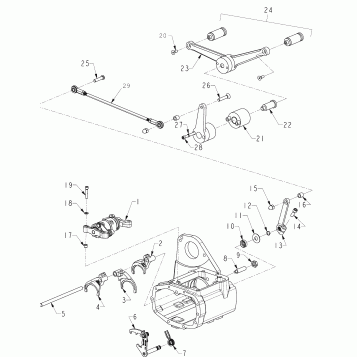 DRIVE TRAIN, GEAR SHIFTER ASSEMBLY - N121C/V/D ALL OPTIONS (INDIANSHIFTER12CC)