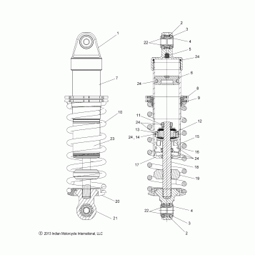 SUSPENSION, SHOCK ABSORBER, CHIEF CLASSIC/CHIEF VINTAGE - N14CCC/CCV ALL OPTIONS (49INDIANSHOCKRR14)