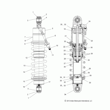 SUSPENSION, SHOCK ABSORBER - N15TCAAA/TRAAA ALL OPTIONS (49INDIANSHOCKRR14TOUR)