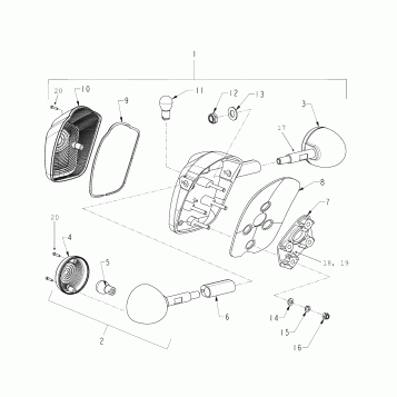 ELECTRICAL, TAILLAMP and REAR TURN SIGNALS - N121C/V/D ALL OPTIONS (INDIANSIGNALRR12CC)