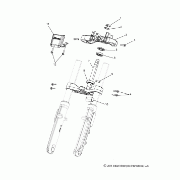 STEERING, UPPER AND LOWER CLAMPS - N21MSA00/MSB00 ALL OPTIONS (49INDIANSTEERING15SCOUT)
