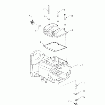 DRIVE TRAIN, TRANSMISSION HOUSING, TOP COVER - N121C/V/D ALL OPTIONS (INDIANTRANSHOUSING12CC)