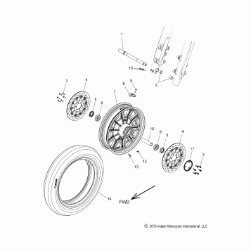 WHEEL, FRONT - N15TCAAA/TRAAA ALL OPTIONS (49INDIANWHEELFRT14TOUR)