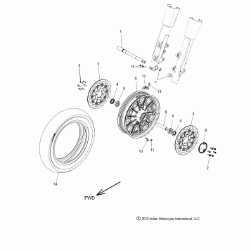 WHEEL, FRONT - N16CCDAA ALL OPTIONS (49INDIANWHEELFRT16DH)