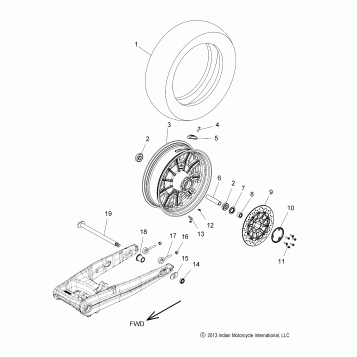 WHEEL, REAR - N15TCAAA/TRAAA ALL OPTIONS (49INDIANWHEELRR14TOUR)