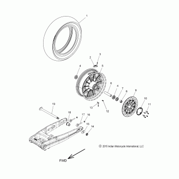 WHEEL, REAR - N16CCDAA ALL OPTIONS (49INDIANWHEELRR16DH)