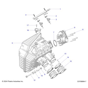 ENGINE, INTAKE MANIFOLD, THROTTLE BODY, FUEL RAIL