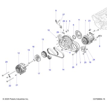 ENGINE, ALTERNATOR AND COMPRESSOR
