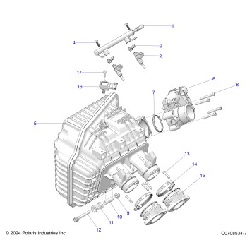 ENGINE, INTAKE MANIFOLD, THROTTLE BODY, FUEL RAIL