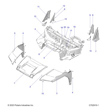BODY, HOOD, LINER, FRONT FENDERS, A PILLARS - G24G2K99A/99B (C702915)